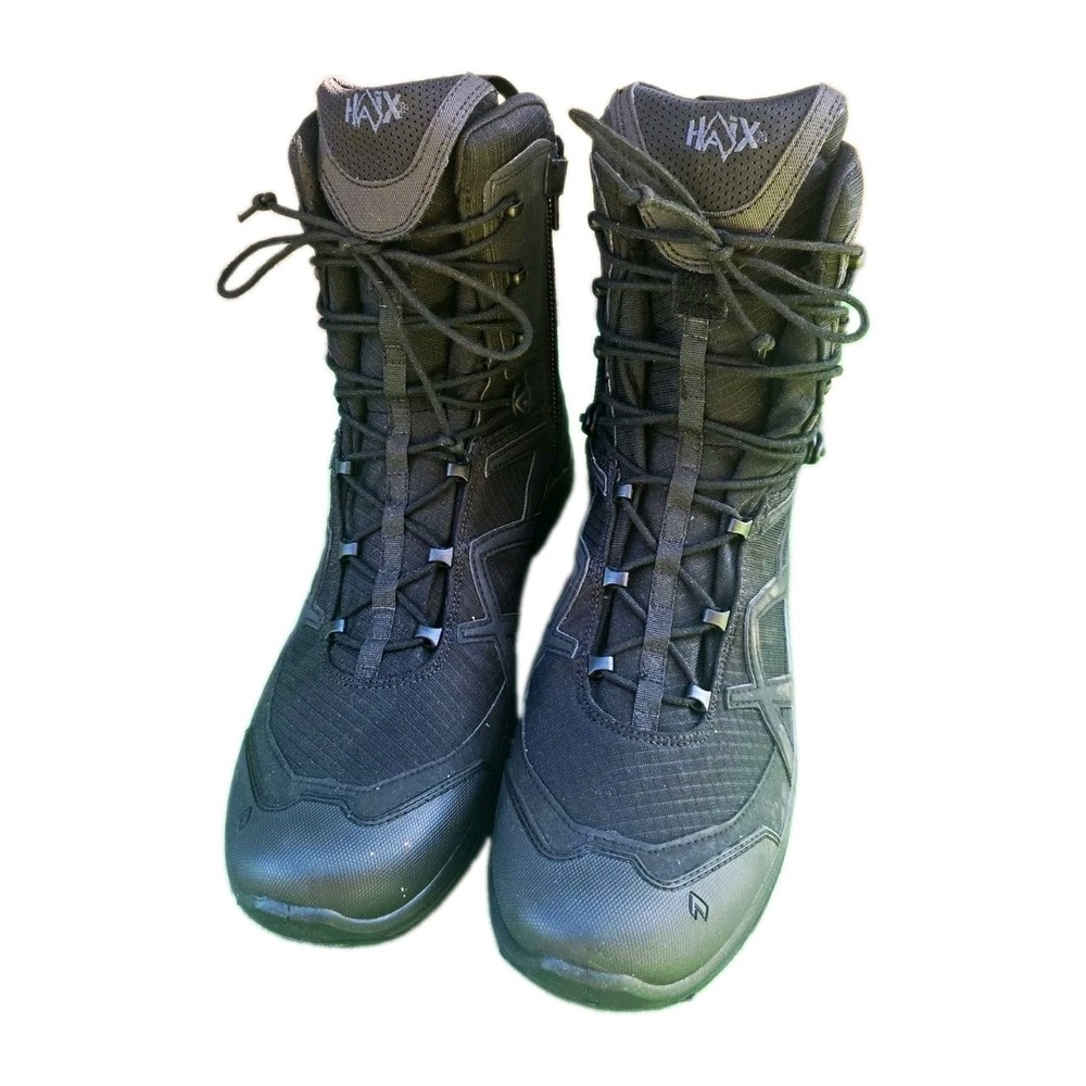 HAIX Black Eagle Athletic 2.0 High Tactical Boots Side Zip Black Mens 13 Wide